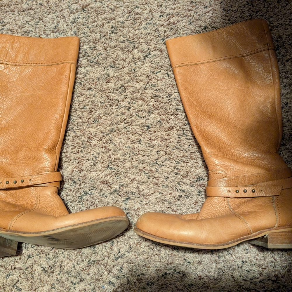 Lands End Blakely Cognac Full Grain Leather Boots